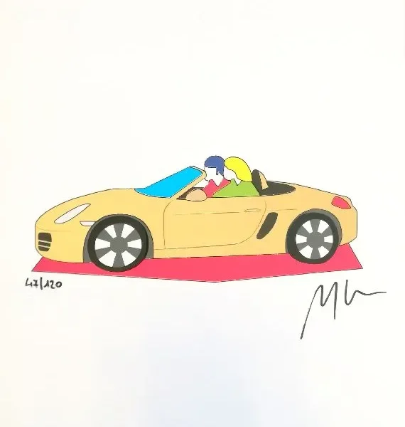 marco-lodola_serigrafie_porsche-oro